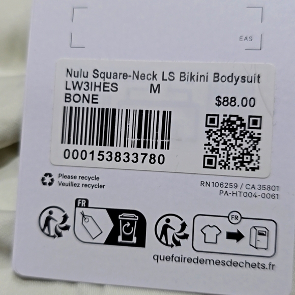 NWT Lululemon Wundermost Ultra-Soft Nulu Square-Neck Long-Sleeve Bodysuit MEDIUM - Picture 5 of 10